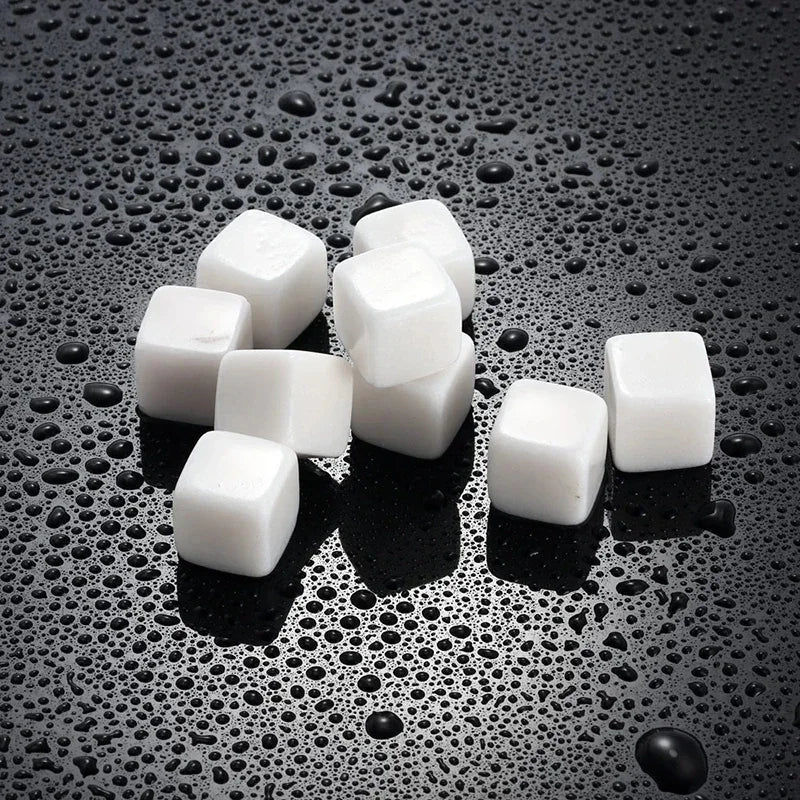 6Pcs Whiskey Stones Sipping Ice Cube Cooler Reusable Whisky Ice Stone Whisky Natural Rocks Bar Wine Cooler Party Wedding Gifts