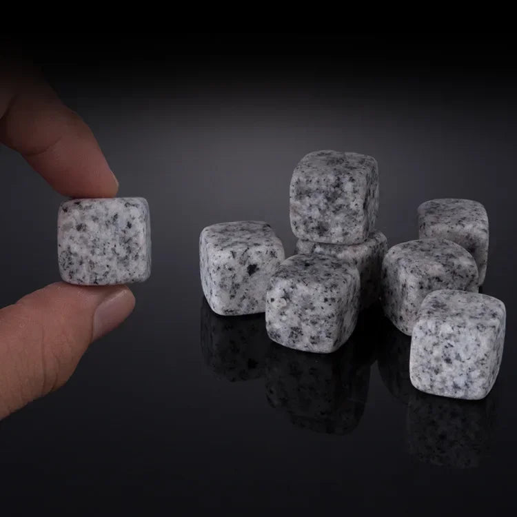 6Pcs Whiskey Stones Sipping Ice Cube Cooler Reusable Whisky Ice Stone Whisky Natural Rocks Bar Wine Cooler Party Wedding Gifts